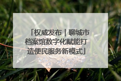 权威发布｜聊城市档案馆数字化赋能打造便民服务新模式
